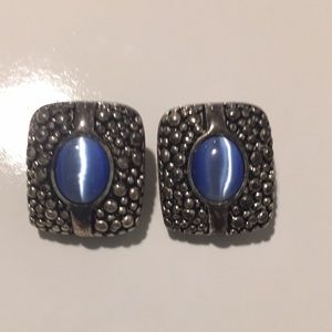 🦚 Night on the Town - Clip on Blue Stone and Silver